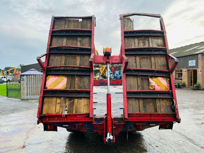 TWIN AXLE DRAG TRAILER * 23 FOOT LONG * C/W HYDRAULIC RAMPS *VIDEO*