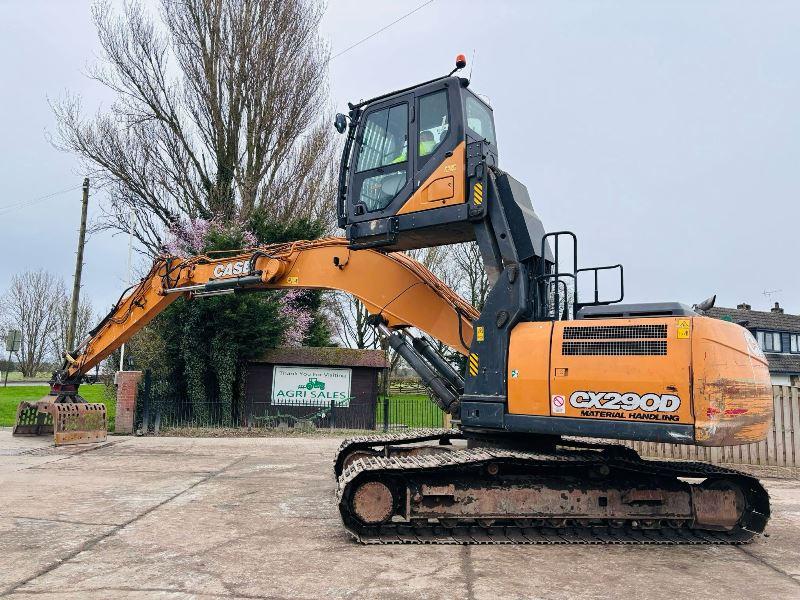 CASE CX290D HIGH RISE CABIN TRACKED EXCAVATOR *YEAR 2019* C/W SELECTOR GRAB *VIDEO*