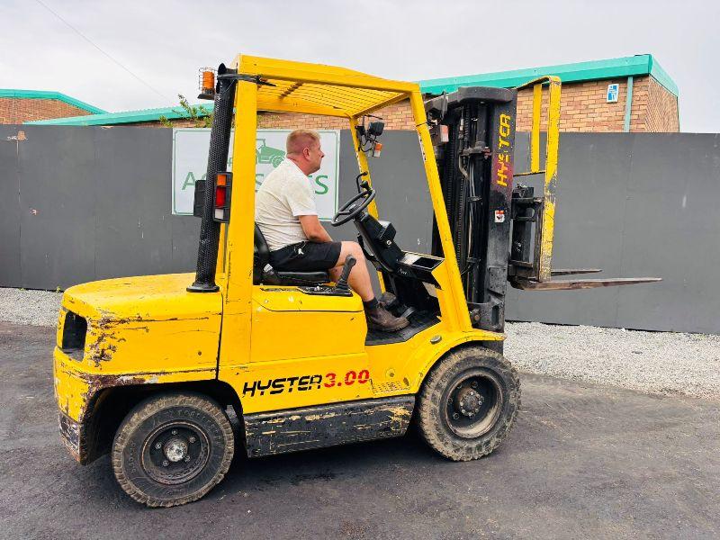 HYSTER H3.00XM FORKLIFT*C/W PALLET TINES*VIDEO*