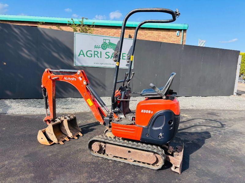KUBOTA K008-3 TRACKED EXCAVATOR*C/W SELECTION OF BUCKETS*VIDEO*