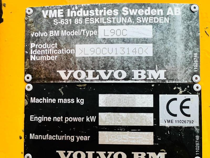  VOLVO L90C 4WD LOADING SHOVEL C/W BUCKET *VIDEO*