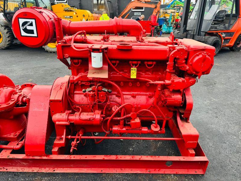 CUMMINGS N-855-F 6 INCH WATER PUMP *C/W 6 CYLINDER ENGINE*VIDEO*