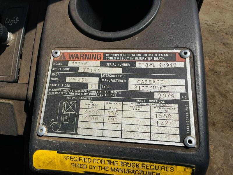 CATERPILLAR GP18N FORKLIFT*C/W PALLET TINES*VIDEO*