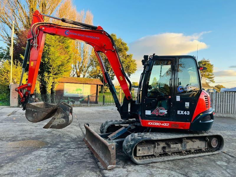 KUBOTA KX080-4A2 *YEAR 2020, 3022 HOURS* EXCAVATOR* C/W BUCKETS *VIDEO*