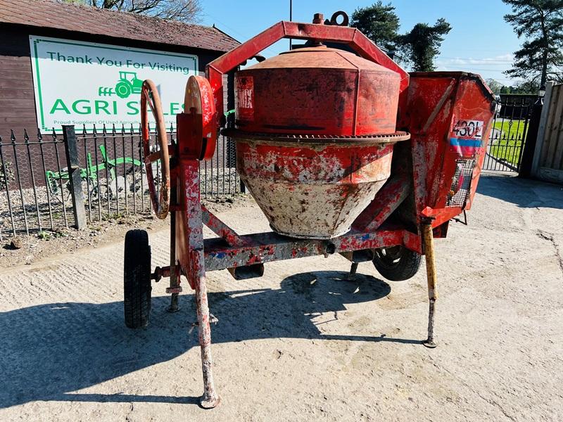 SUPER MIX 470L SINGLE AXLE CEMENT MIXER C/W YANMAR ENGINE 