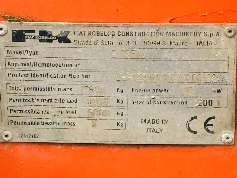 FIAT KOBELCO E175W RUBBER DUCK*C/W FRONT BLADE*VIDEO*