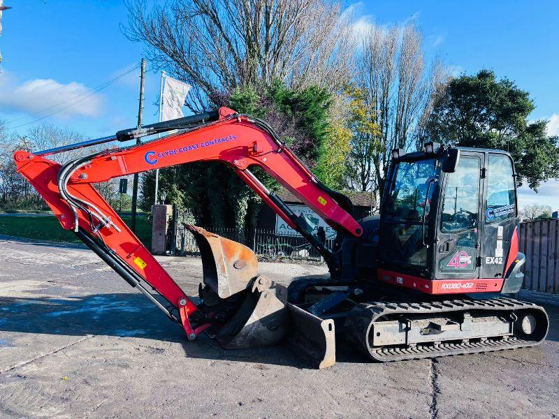 KUBOTA KX080-4A2 EXCAVATOR *YEAR 2020, 3137 READING* C/W 3 X BUCKETS *VIDEO*