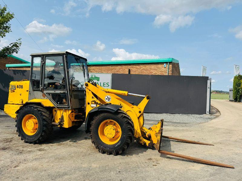 JCB 408 PIVOT STEER HANDLER *C/W LONG PALLET TINES*VIDEO*