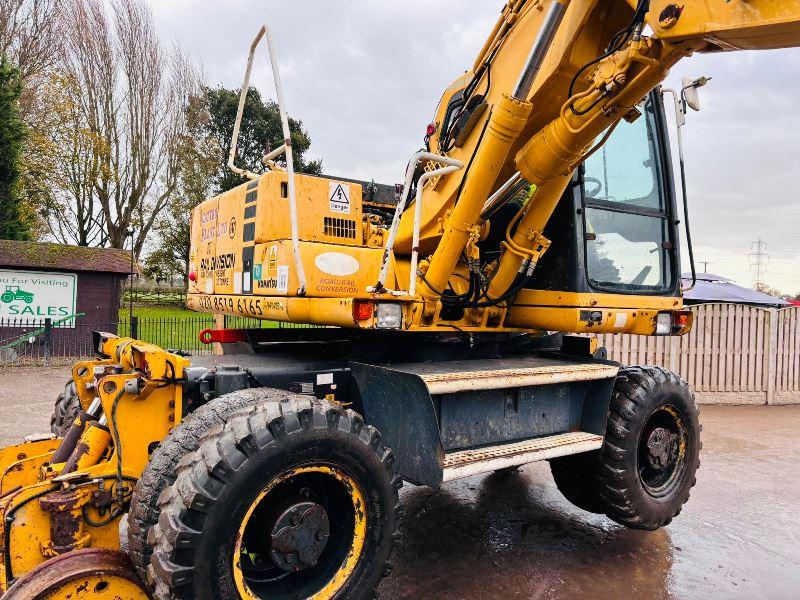 KOMATSU PW150ES-6K 4WD WHEELED EXCAVATOR C/W QUICK HITCH & RAILWAY GEAR *VIDEO*