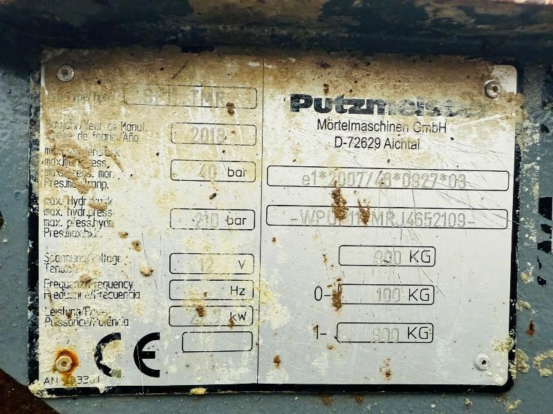 PUTZMEISTER SINGLE AXLE SCREED PUMP*YEAR 2018*VIDEO*