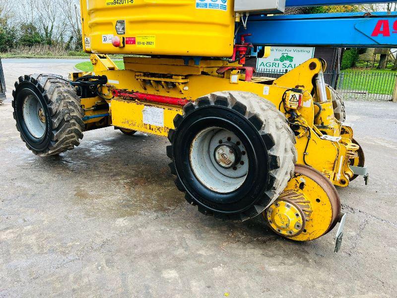 GENIE Z-60/34 4WD ARTICULATED RAIL ROAD BOOM LIFT *20.3M* REMOTE CONTROL *VIDEO*