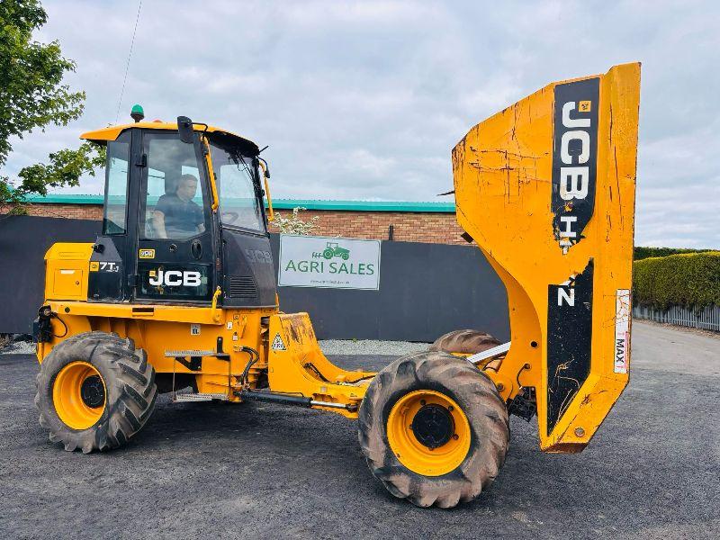 JCB 7FT 7 TONNE STRAIGHT TIP DUMPER* READING 1285 HOURS*YEAR 2018*VIDEO*
