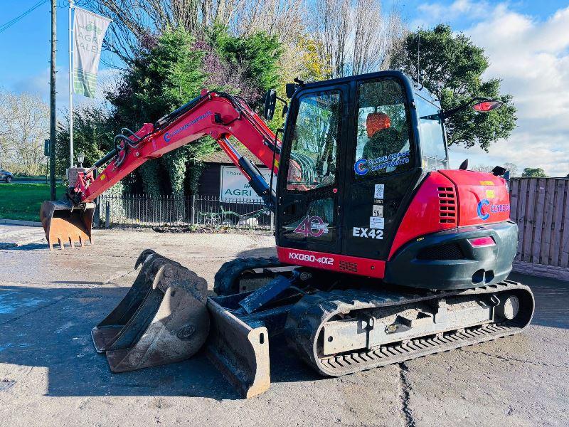 KUBOTA KX080-4A2 EXCAVATOR *YEAR 2020, 3137 READING* C/W 3 X BUCKETS *VIDEO*