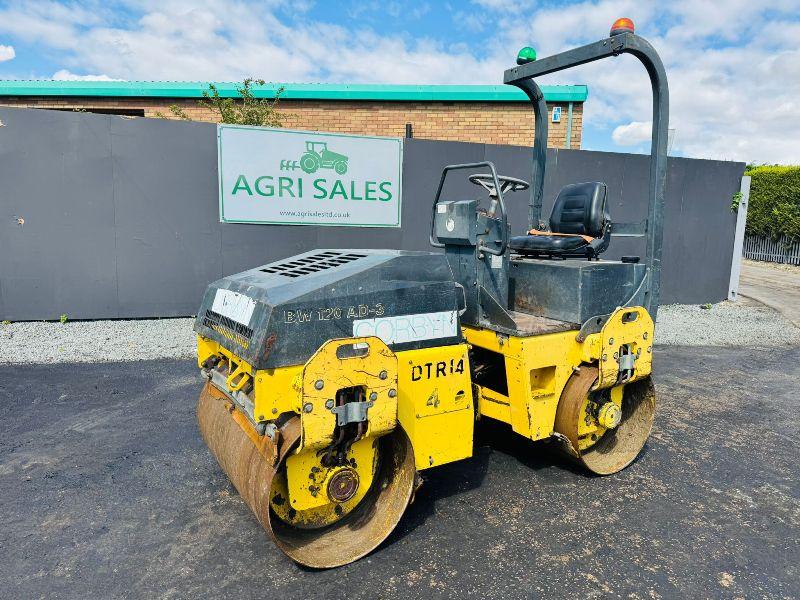 BOMAG BW120AD-3 DOUBLE DRUM VIBRATING ROLLER*C/W ROLL BAR*VIDEO*