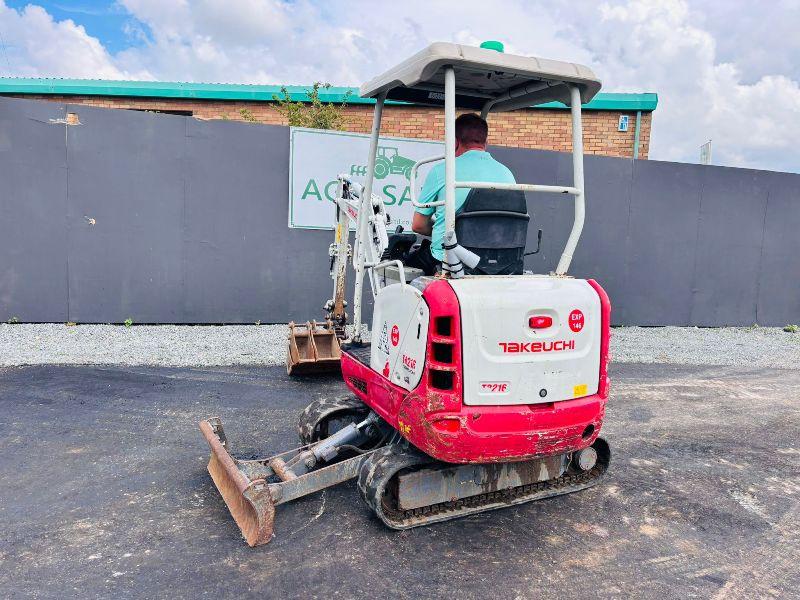 TAKEUCHI TB216 MINI EXCAVATOR*YEAR 2019*C/W 3 BUCKETS/RIPPER*VIDEO*