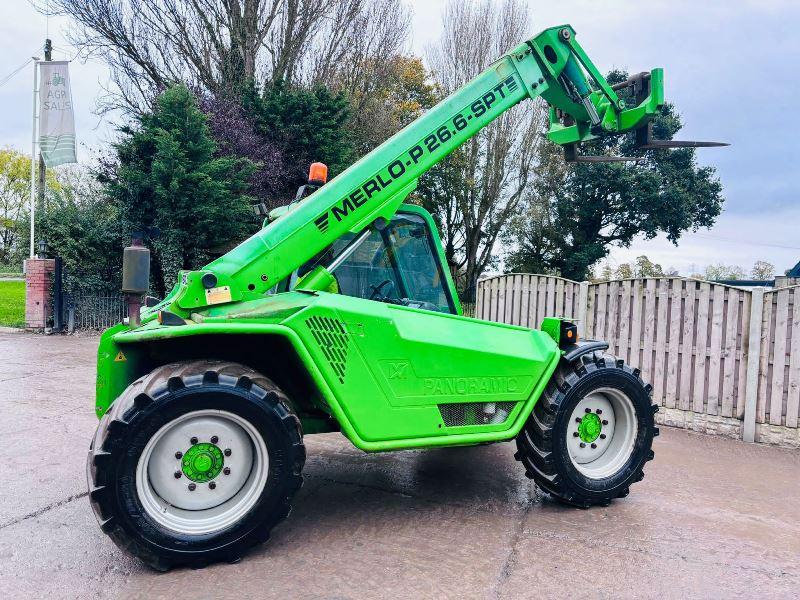 MERLO P26.6 4WD TURBO TELEHANDLER C/W PALLET TINES *VIDEO*