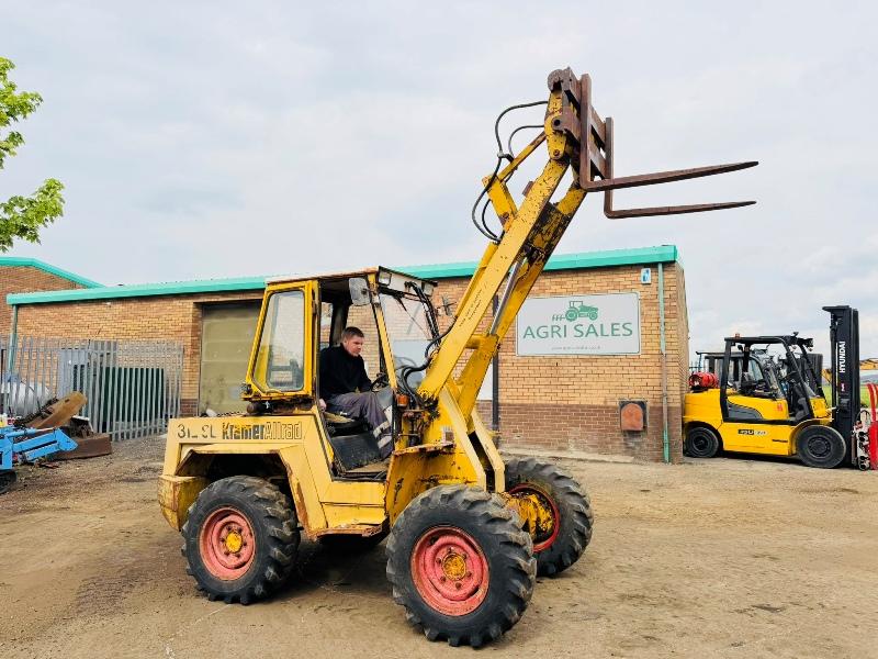 KRAMER 312 SL LOADER*C/W PALLET TINES*VIDEO*