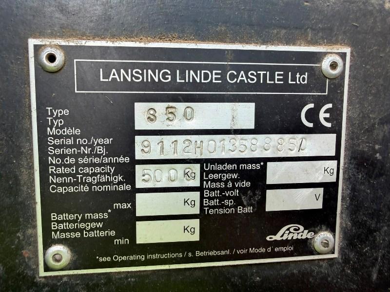 LANSING LINDE S50 SIDE LOADING FORKLIFT*C/W PALLET TINES*VIDEO*