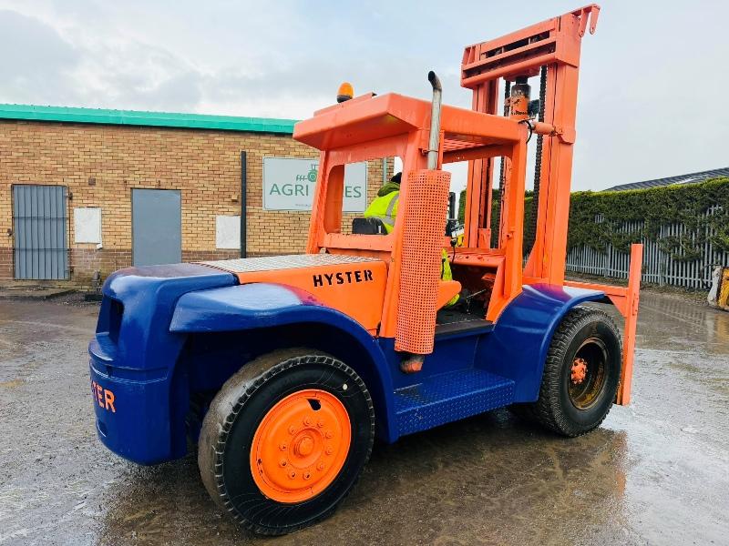 HYSTER 2 STAGE MASTED FORKLIFT*C/W DUEL WHEELS*VIDEO*