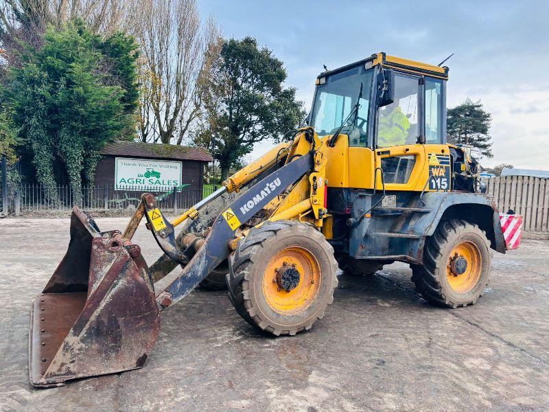 KOMATSU WA115 4WD LOADING SHOVEL * 5772 HOURS * C/W BUCKET *VIDEO*