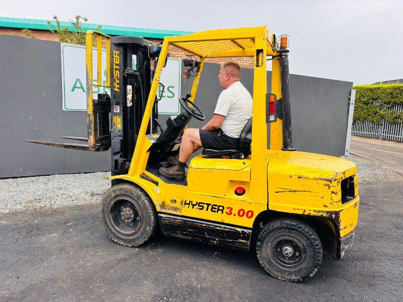HYSTER H3.00XM FORKLIFT*C/W PALLET TINES*VIDEO*