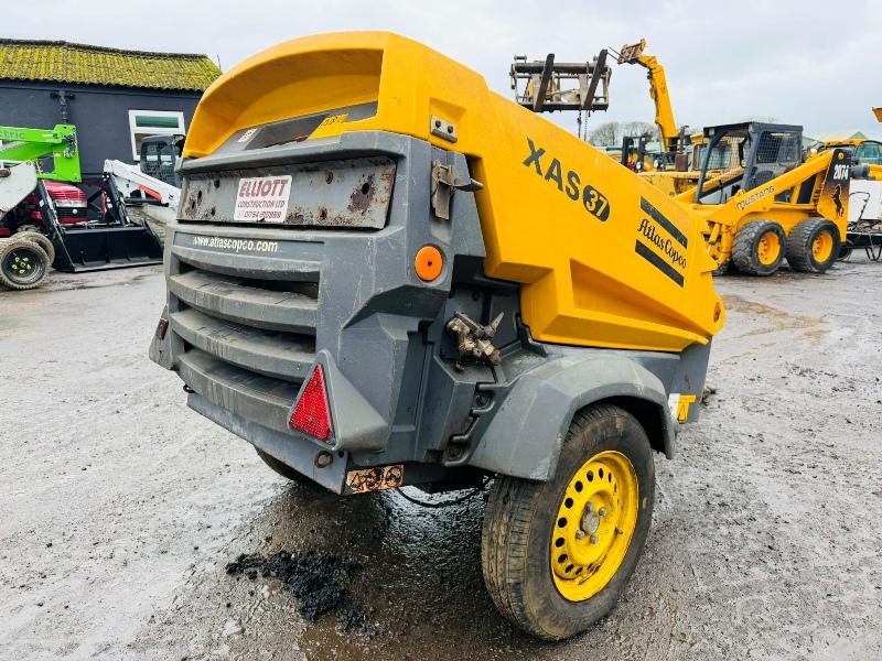 ATLAS COPCO XAS37 TOWABLE AIRCOMPRESSOR*1804 HOURS*VIDEO*