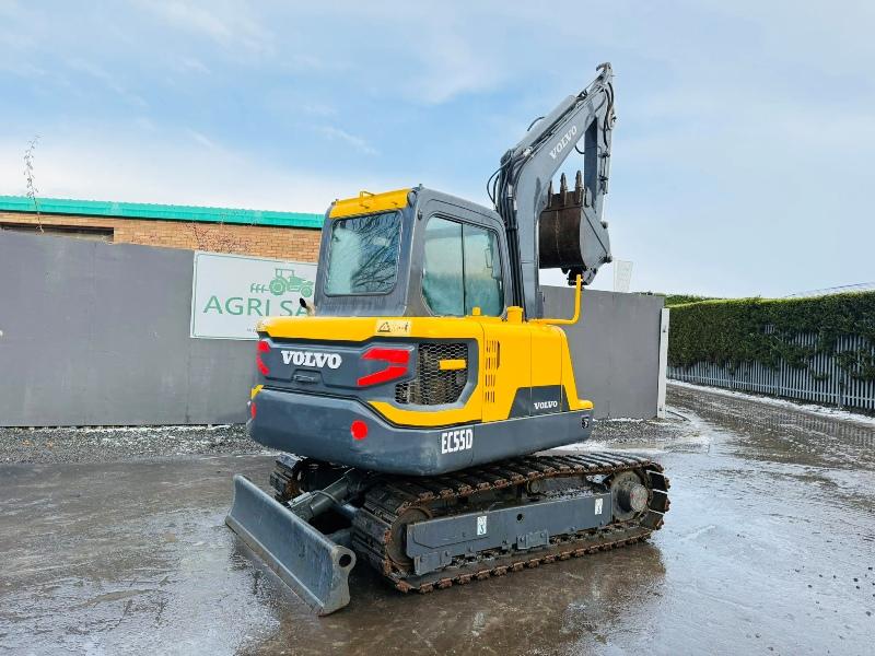 VOLVO EC55D RUBBER BLOCK TRACKS EXCAVATOR *YEAR 2017*C/W BUCKET*VIDEO*