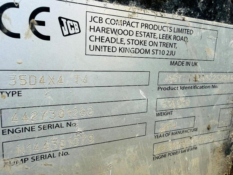 JCB 35D 4WD TELETRUK*YEAR 2014*C/W PALLET TINES*VIDEO*