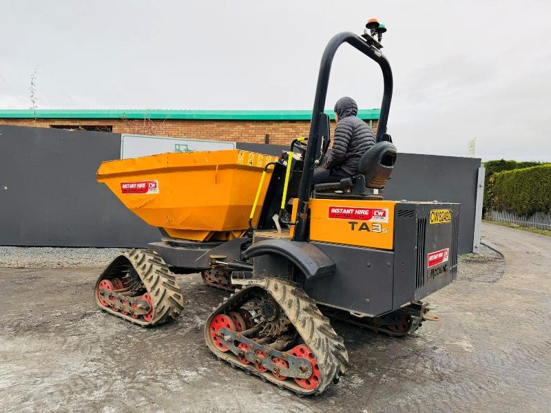 MECALAC TAS3 3 TONNE TRACKED SWIVLE SKIP DUMPER*2018*1053 HOURS*VIDEO*