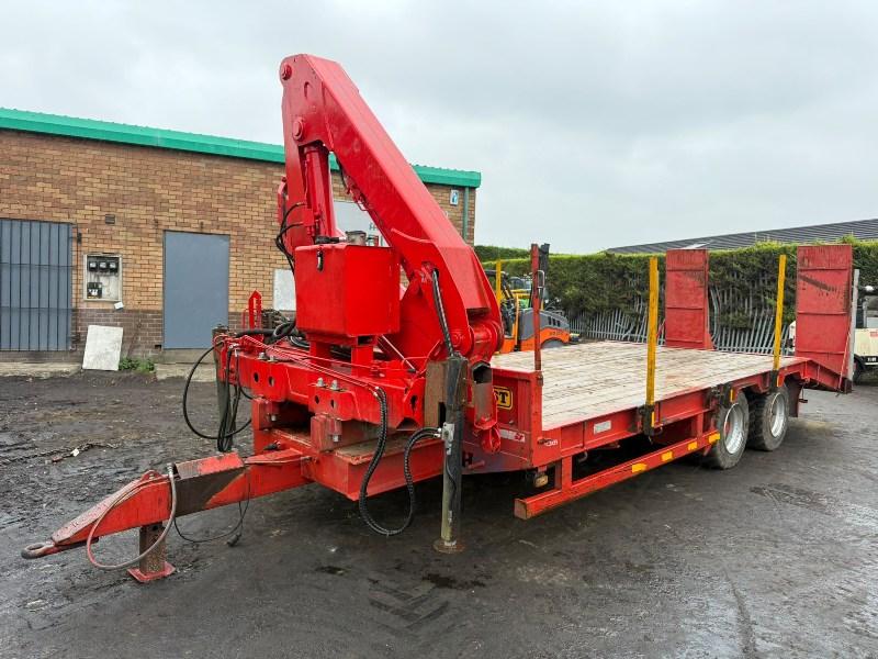 HERBST 19 TONNE TWIN AXLE TRAILER*C/W BONFIGLIOLI P10200 CRANE*VIDEO*