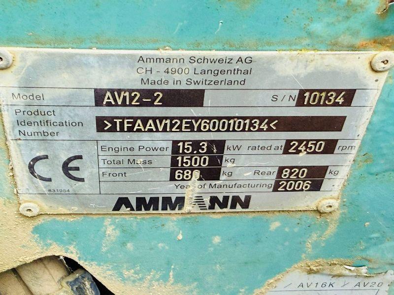 AMMANN AV12-2 DOUBLE DRUM ROLLER*TURNS OVER DIESEL ISSUES*VIDEO*