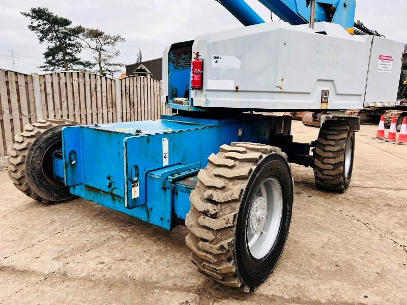 GENIE S85 AIREL PLATFORM * 85 FT WORKING HEIGHT * C/W HYDRAULIC PUSH OUT AXLES *VIDEO*