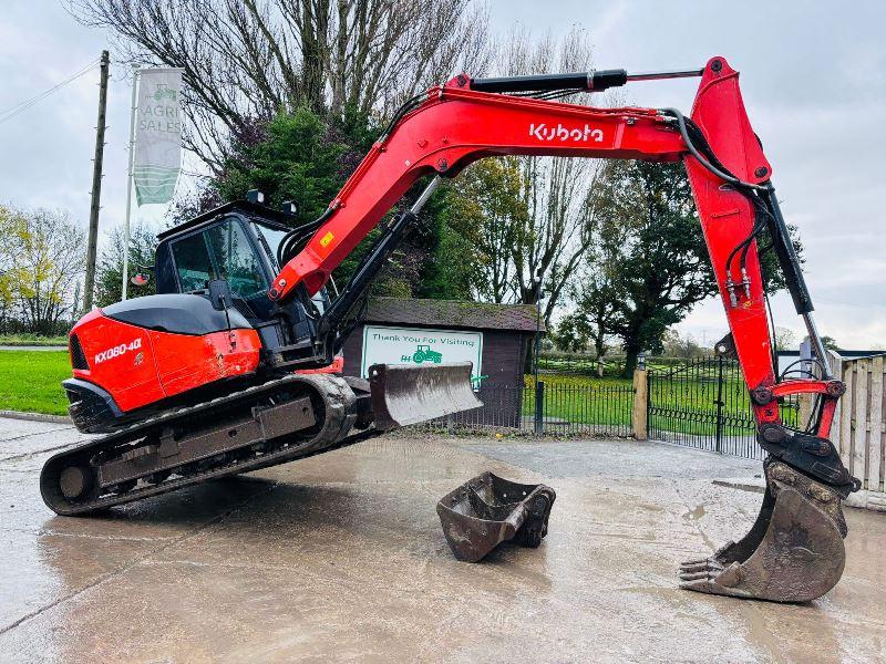 KUBOTA KX080-4TRACKED EXCAVATOR *YEAR 2020, 3465 HOURS* C/W QUICK HITCH *VIDEO*
