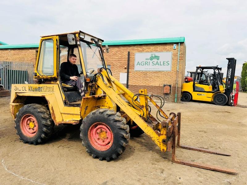 KRAMER 312 SL LOADER*C/W PALLET TINES*VIDEO*