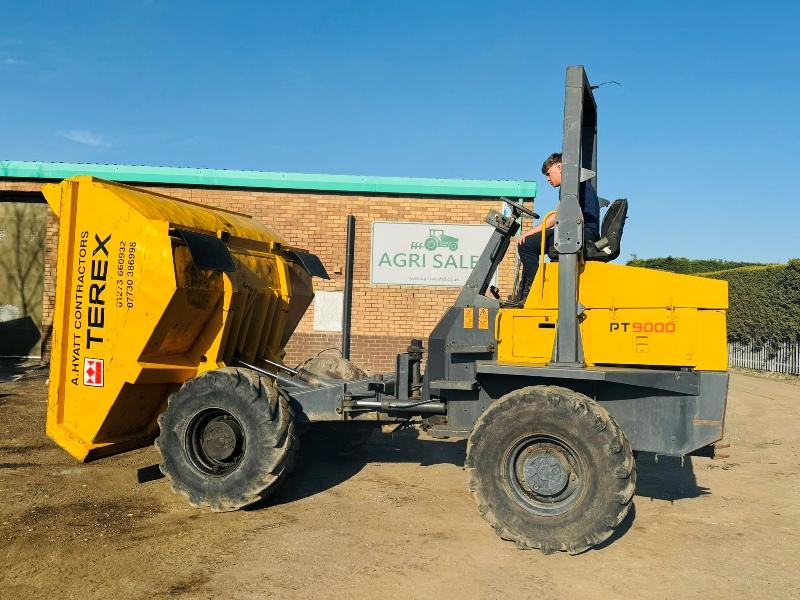 TEREX PT9000 9 TONNE STRAIGHT TIP DUMPER*C/W ROLL BAR*VIDEO*