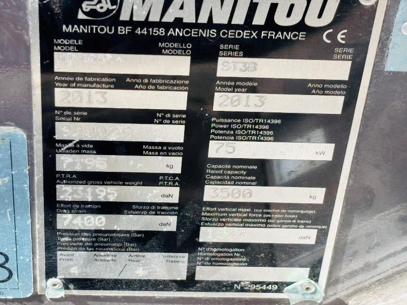 MANITOU MT 835 TELEHANDLER*C/W PALLET TINES*YEAR 2013*VIDEO*