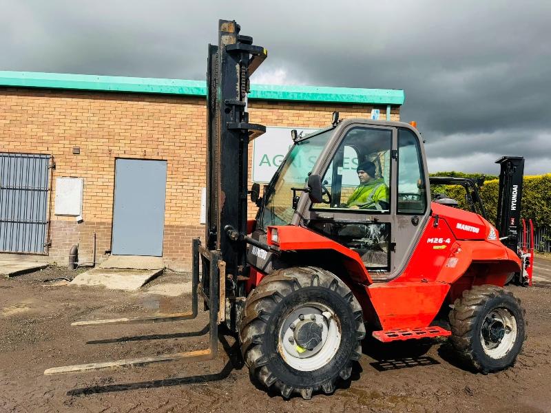 MANITOU M26-4 ROUGH TERRAIN FORKLIFT*YEAR 2018*C/W PALLET TINES*VIDEO*