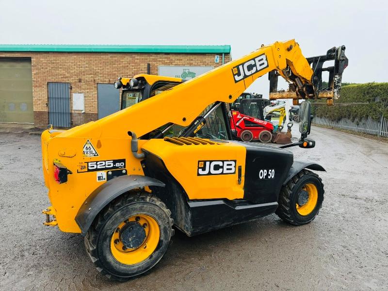 JCB 525-60 HI VIZ TURBO TELEHANDLER*YEAR 2019*C/W BUCKET & TINES*VIDEO*
