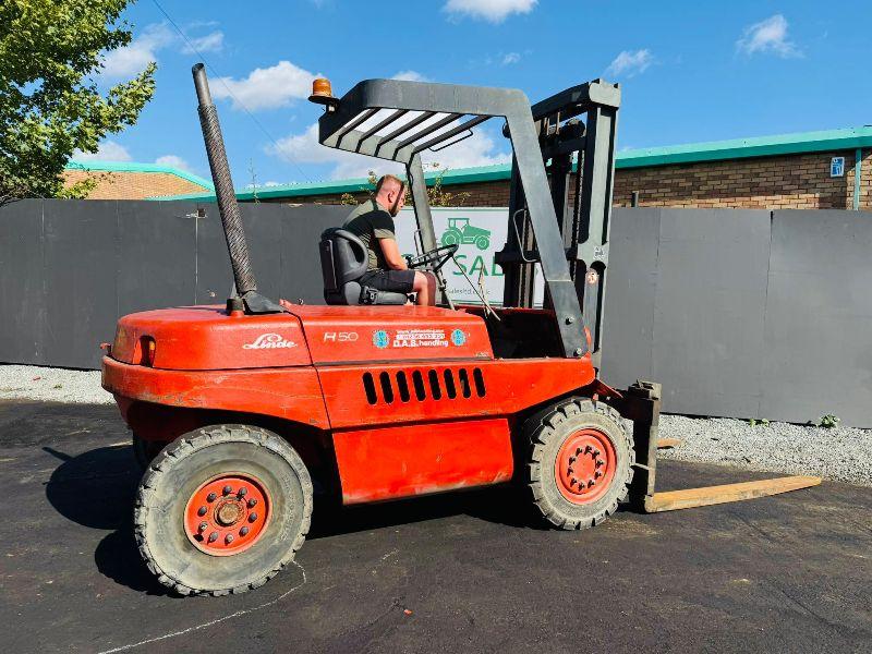 LINDE H50 FORKLIFT*C/W PALLET TINES*VIDEO*