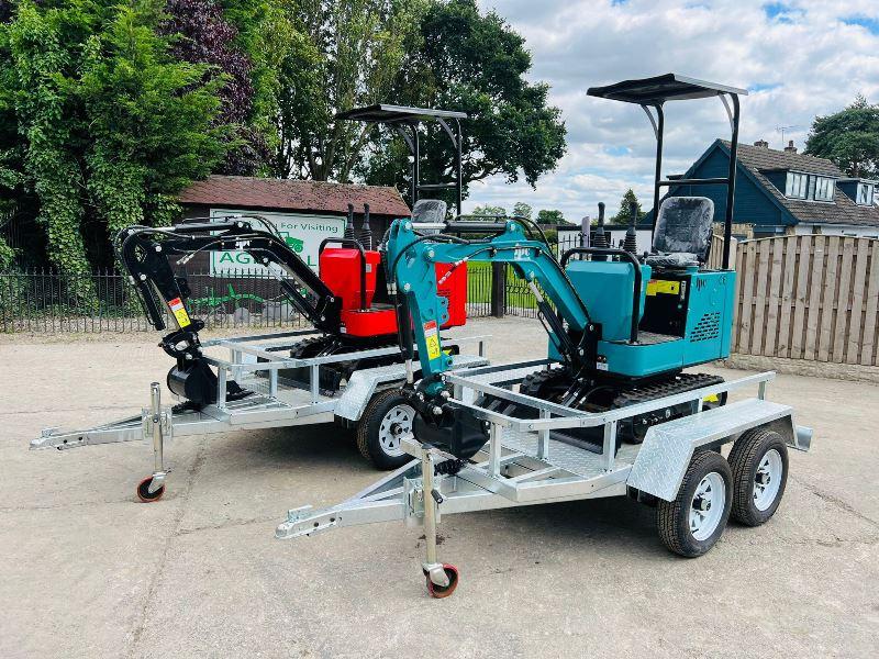 UNUSED JPC PC10 EXCAVATOR * YEAR 2023, CHOICE OF 2* C/W TWIN AXLE TRAILER*VIDEO*