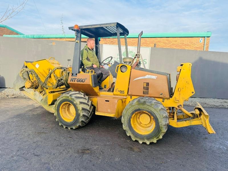 CASE RT660 4WD TRENCHER*C/W TOP CUTTER*1317 HOURS*VIDEO*