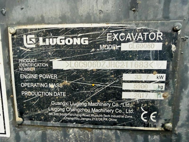  LIUGONG CLG906D EXCAVATOR*C/W BUCKET*2810 HOURS*YEAR 2017*VIDEO*