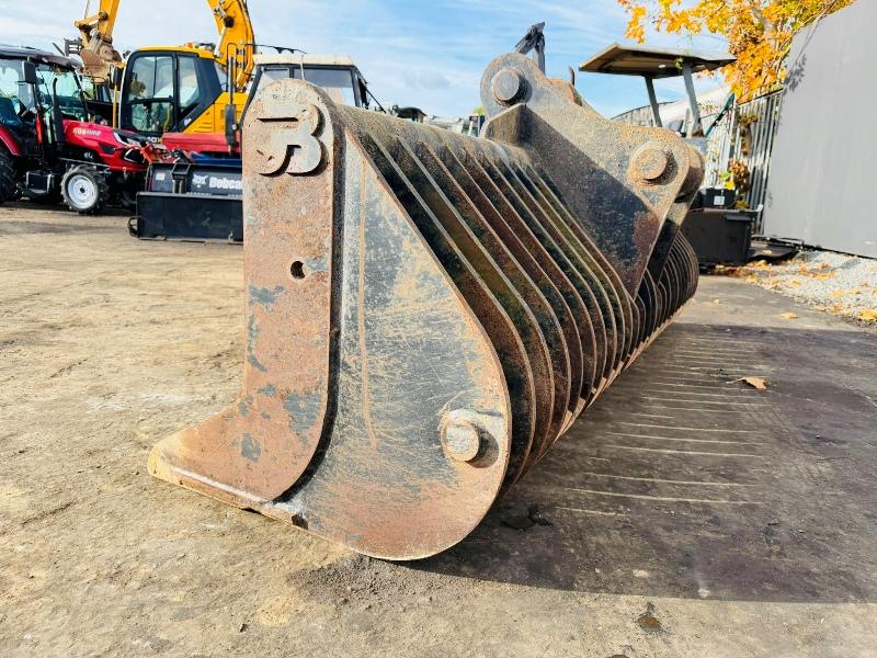 RAKE BUCKET TO SUIT 22 TONNE EXCAVATOR*80MM PIN*VIDEO*