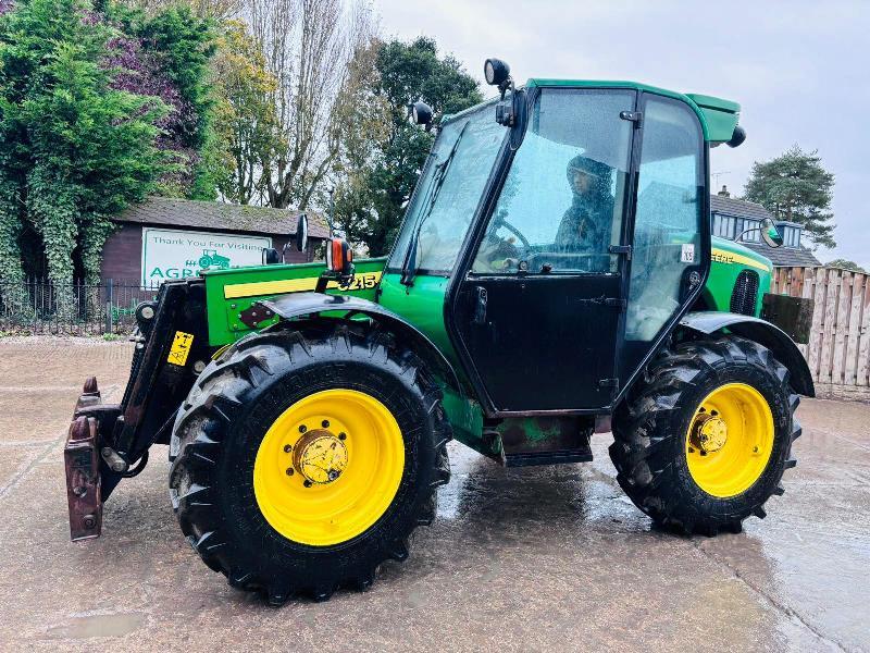 JOHN DEER 3215 4WD TURBO TELEHANDLER C/W PIN & CONE HEAD STOCK *VIDEO*