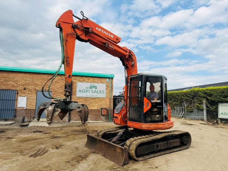 HITACHI EX75UR EXCAVATOR*C/W 5 TINE SCRAP GRAB*VIDEO*