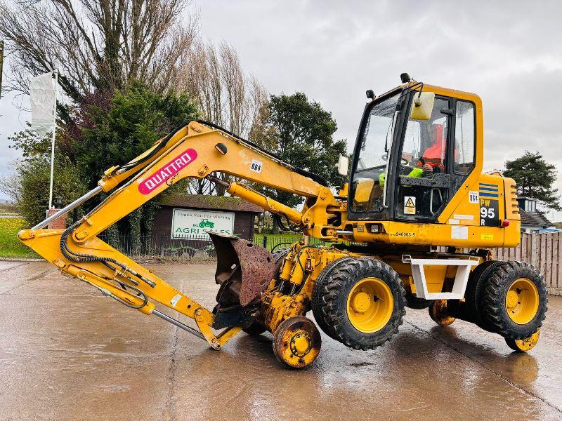 KOMATSU PW95R 4WD WHEELED EXCAVATOR C/W QUICK HITCH & RAILWAY GEAR *VIDEO*