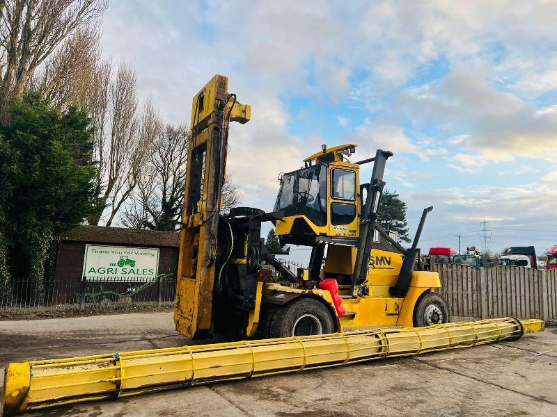SMV SL16-1200A HIGH RISE CABIN FORKLIFT C/W ROTATING HEAD STOCK & PIPE CARRIER *VIDEO*