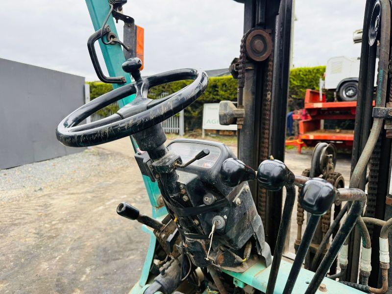 MITSUBISHI FD20K CONTAINER SPEC FORKLIFT*C/W PALLET TINES*VIDEO*