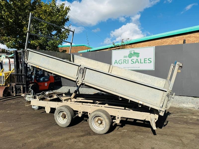 IFOR WILLIAMS TWIN AXLE 12FT 6 TIPPING TRAILER*C/W DETACHABLE SIDES*VIDEO*