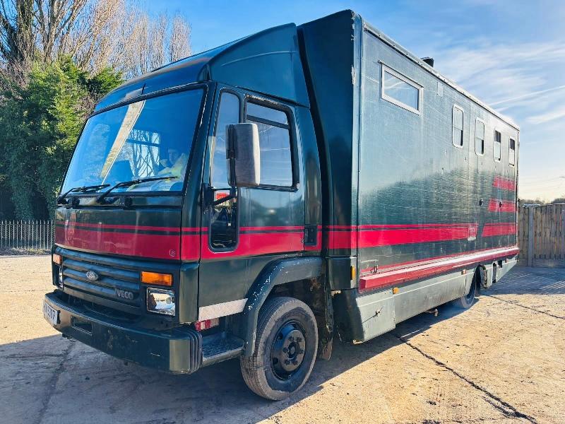 FORD CARGO 813 4X2 HORSE BOX LORRY C/W LIVING AREA *VIDEO*